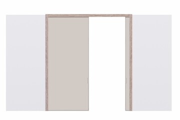 interior doors isolated on white background, interior furniture, 3D illustration, cg render