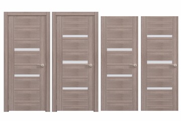 interior doors isolated on white background, interior furniture, 3D illustration, cg render