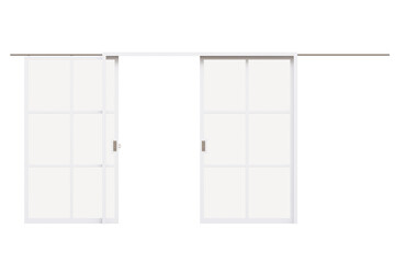 interior doors isolate on a transparent background, interior furniture, 3D illustration, cg render