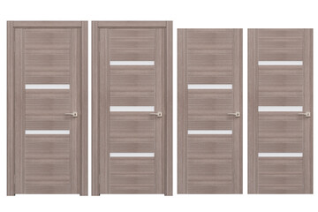 interior doors isolate on a transparent background, interior furniture, 3D illustration, cg render