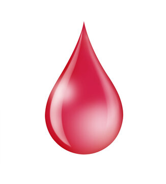 Red drop isolated on white background. Vector, illustration.