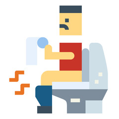 diarrhea flat icon style