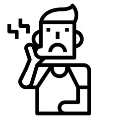 toothache line icon style