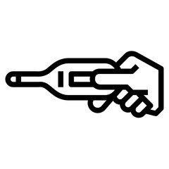 thermometer line icon style
