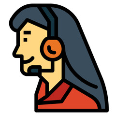 call center filled outline icon style