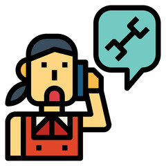 call filled outline icon style