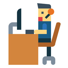 call center flat icon style