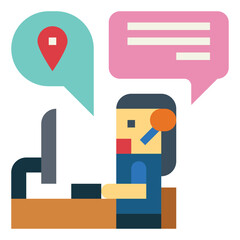 call center flat icon style
