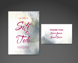 Wedding invitation with abstract watercolor background