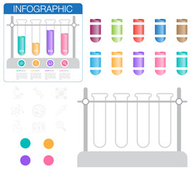 infographic science template png. and power point design