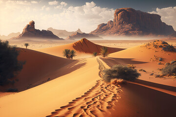 Fototapeta na wymiar Desert landscape. Generative AI.