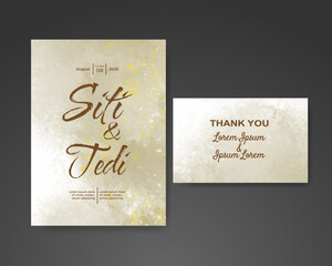 Wedding invitation with abstract watercolor background