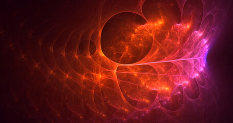 3D rendering abstract fractal light background
