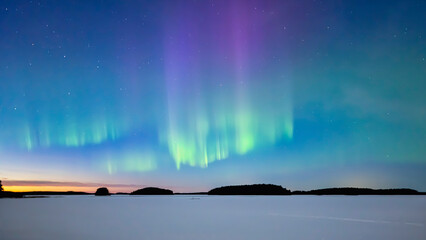 Northern light!. Abstract natural background in north of Sweden. - 578225159