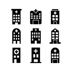 Fototapeta premium hospital icon or logo isolated sign symbol vector illustration - high quality black style vector icons 