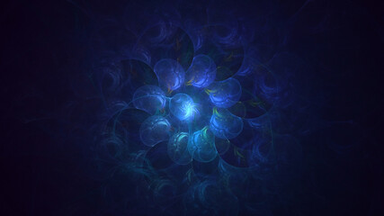 3D rendering abstract colorful fractal light background