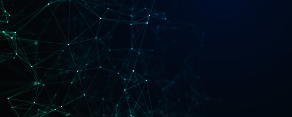 Abstract digital background with cybernetic particles. Illustration