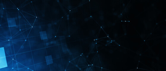 Abstract digital background with cybernetic particles. Illustration
