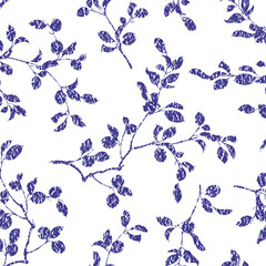 Seamless botanical pattern of Japanese elements,
