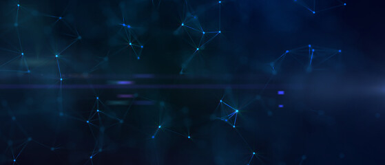 Abstract digital background with cybernetic particles. Illustration