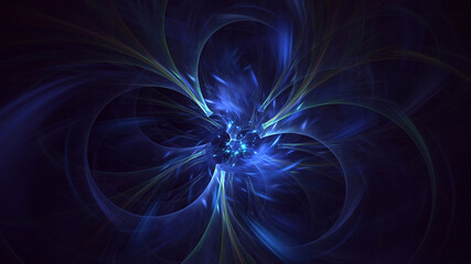 3D rendering abstract multicolor fractal light background