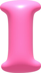 Alphabet  illustration typeface letter I. Typography decorate design display font.3D gummy jelly.