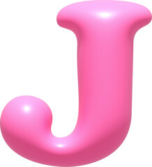 Alphabet  illustration typeface letter J. Typography decorate design display font.3D gummy jelly.