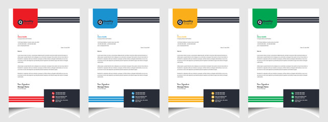 Corporate business colourful letterhead template with a4 size stationary item modern letterhead.