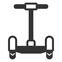 Gyroscooter with handle, front view - icon, illustration on white background, glyph style