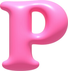 Alphabet  illustration typeface letter P. Typography decorate design display font.3D gummy jelly.