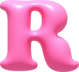 Alphabet  illustration typeface letter R. Typography decorate design display font.3D gummy jelly.