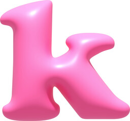 Alphabet  illustration typeface letter K. Typography decorate design display font.3D gummy jelly.