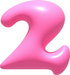 Number  illustration  2. Typography decorate design display font.3D gummy jelly.