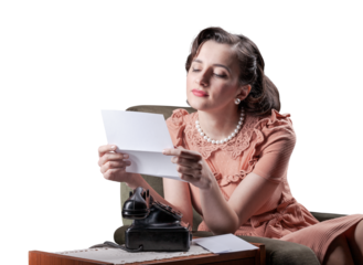 Happy woman reading a love letter