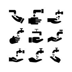 wash hand icon or logo isolated sign symbol vector illustration - high quality black style vector icons
