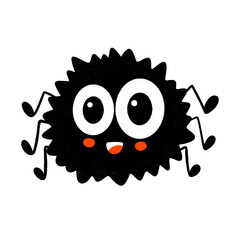 Funny spider cartoon icon.