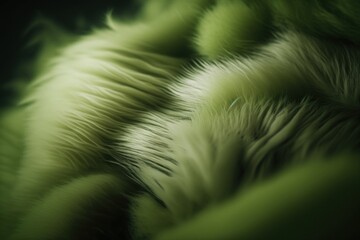 closeup photography, macro photography of light green fake fur