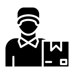 vector  courier man icon style
