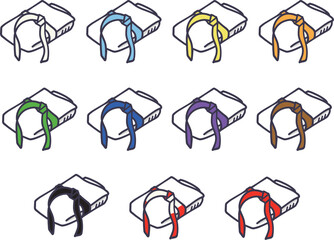 柔道空手道昇級昇段帯色セット