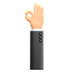 ok hand gesture 3d illustration