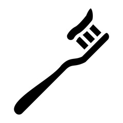 Vector Design Tooth Paste on Brush Icon Style