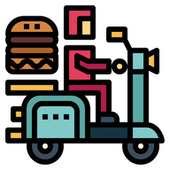 food delivery filled outline icon style