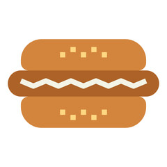 hotdog flat icon style