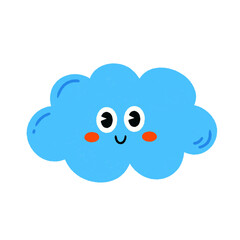 Funny cloud cartoon icon.