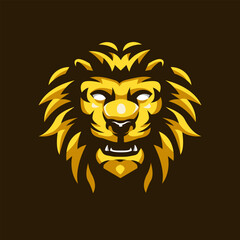 Lion face mascot logo design vector