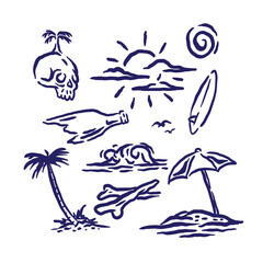 beach and island themed symbol icon