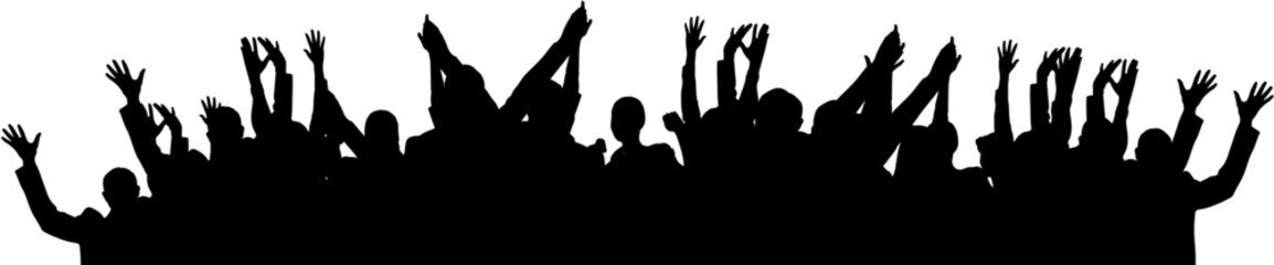 Audience Silhouette Vector Set in Black Color