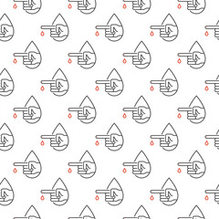 Finger Blood Test vector Drop linear seamless pattern