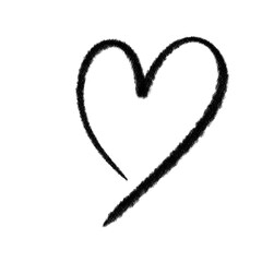Black pencil heart doodle line.	
