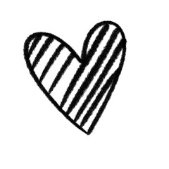 Black pencil heart doodle line.	
